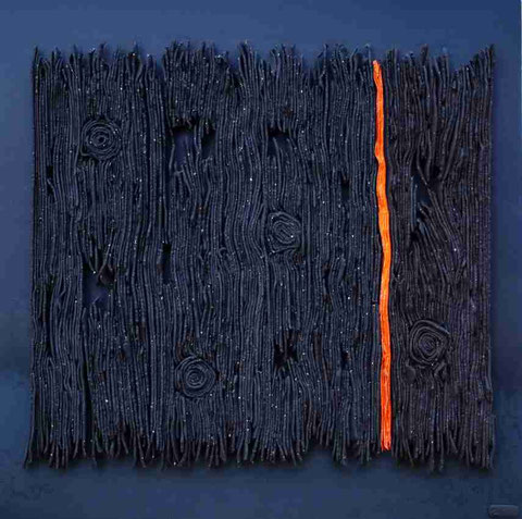 Terre cuite émaillée sur plaque d'acier - Hauteur : 62cm - Largeur : 62cm - Disponible à la vente