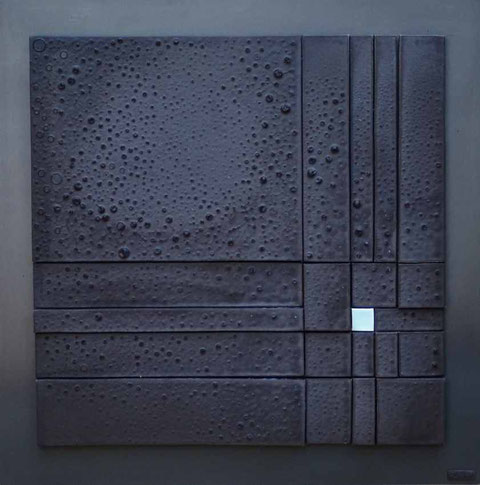 Terre cuite émaillée sur plaque d'acier - Hauteur : 62,5cm - Largeur : 62,5cm - Collection Privée (France)