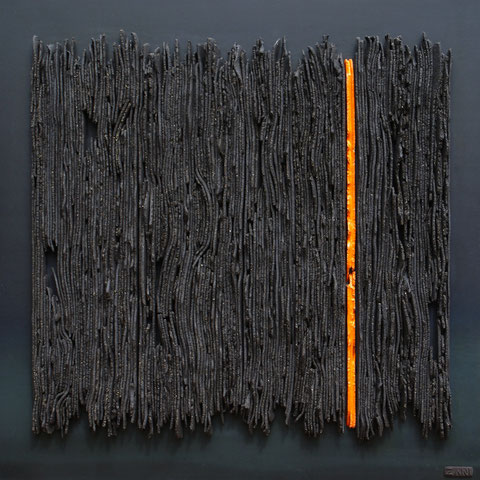 Terre cuite émaillée sur plaque d'acier - Hauteur : 62,5cm - Largeur : 62,5cm - Collection Privée (France)