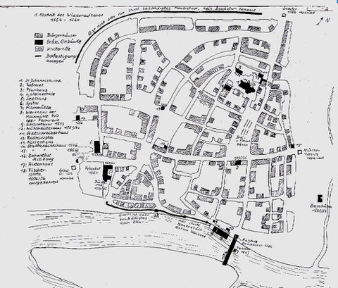 Der erste Abschnitt zum Wiederaufbau 1554-1560 - bitte vergrößern! (Anhang 2)