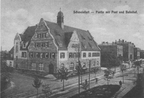 Post und Hauptbahnhof um 1910