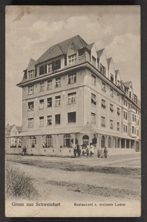 Landwehrstraße 16, Restaurant zum Weißen Lamm um 1910