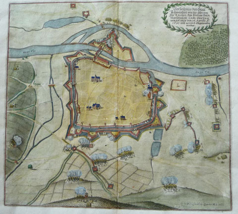 BELAGERUNG SCHWEINFURTS 1647 KUPFERSTICH MERIAN 1707