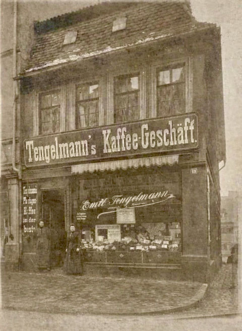 Emil Tengelmann, Kaffeegeschäft, Spitalstraße 13, ca 1908