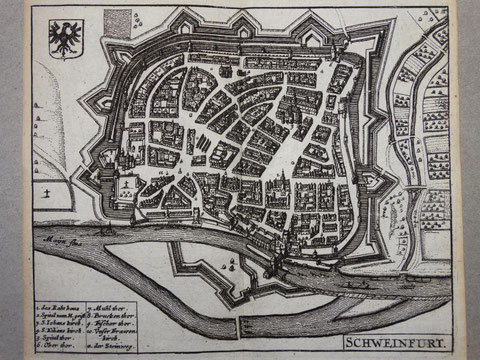 Zeiller Kupferstich engraving Karte map 1658