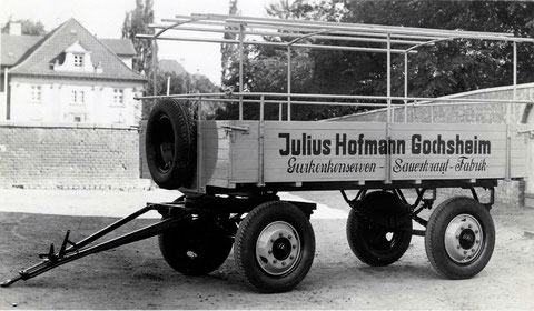 Anhänger für Julius Hofmann, Gurken- und Sauerkrautfabrik, 1934