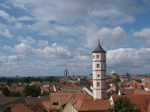 Blick von der Rathausdachterrasse