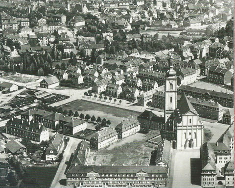 Luftaufnahme 1931 - oben rechte Bildmitte der "Höpperles-Turm"