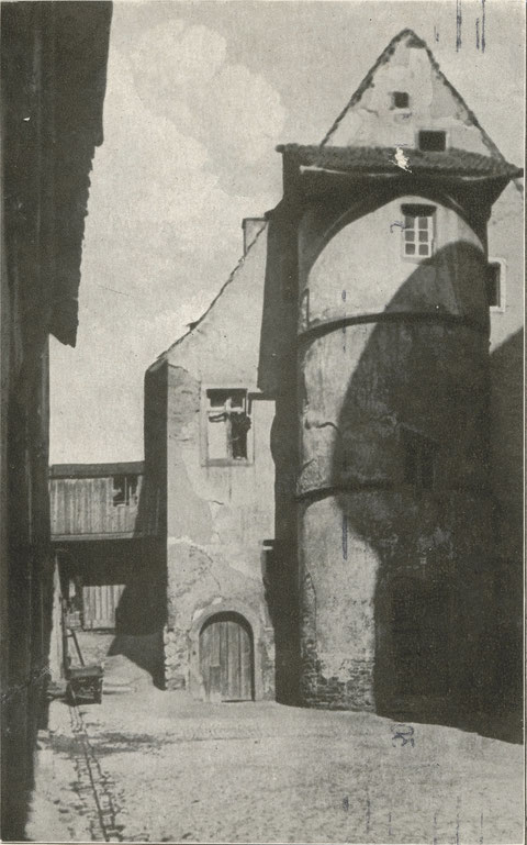 Armenpfründe hinter der Hl. Geist Kirche um 1900