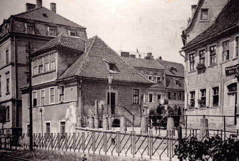 Das alte Schlachthaus (nahe der heutigen Weinstube Hess, an dem sich einst die erbosten Fischer versammelten