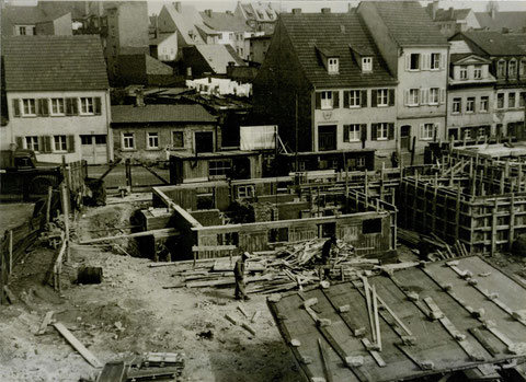 Bau des neuen Gefängnisses 1956, hier Keller des Verwaltungsbaus