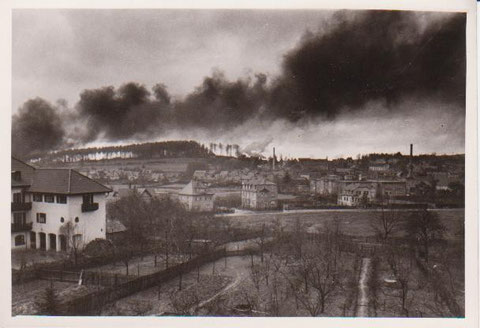Vermutlich Brand der Scheune Bauer Reinhardt Meimerser Weg - Archiv W.Malek