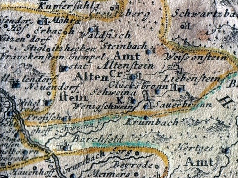 Kartenausschnitt von 1747 gepostet von Jörg Bodenstein am 16.07.2020