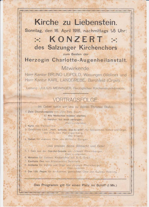 Kirchenkonzert 1916