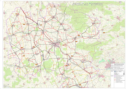 Kernwegenetzkonzept in der Kommunalen Allianz A7 Franken West