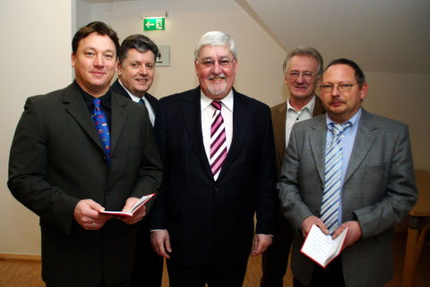 v.l.n.r.: Markus Hubele, Dr. Walter Bersch, Joachim Mertes, Reinhold Petereit, Frank Halfmann