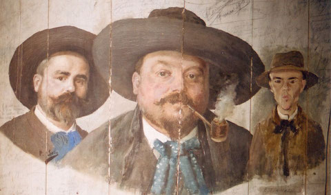 A gauche, Paul Saïn, au centre Mary Renard, à droite Charles Martel