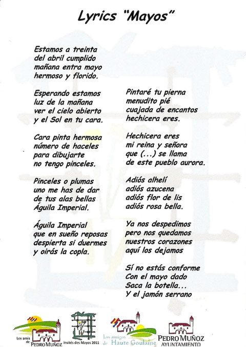 Paroles de la chanson du Mayo Manchego