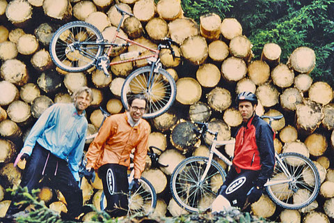 Erwin, Ralf und Fridolin beim VELO MTB-Betriebsausflug 1993