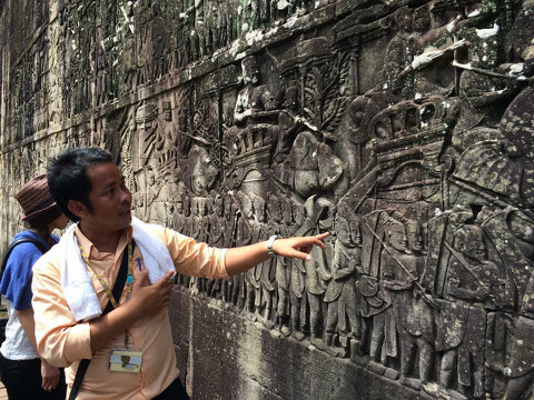 バイヨン寺院の彫刻のご案内／カンボジア日本語ガイド