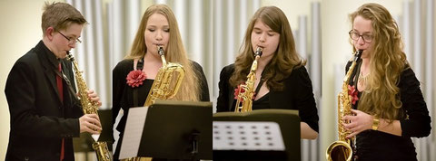 Christof (Sopransaxophon) - Maria (Baritonsaxophon) - Anna (Tenorsaxophon) - Anna-Lena (Alt-Saxophon)