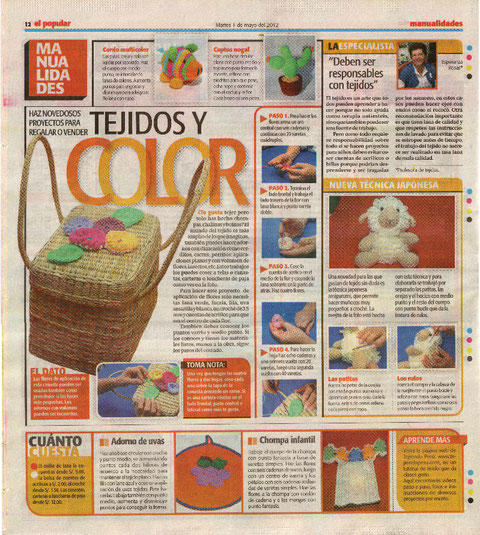 Nota diario El Popular mayo 2012 Tejiendoperu