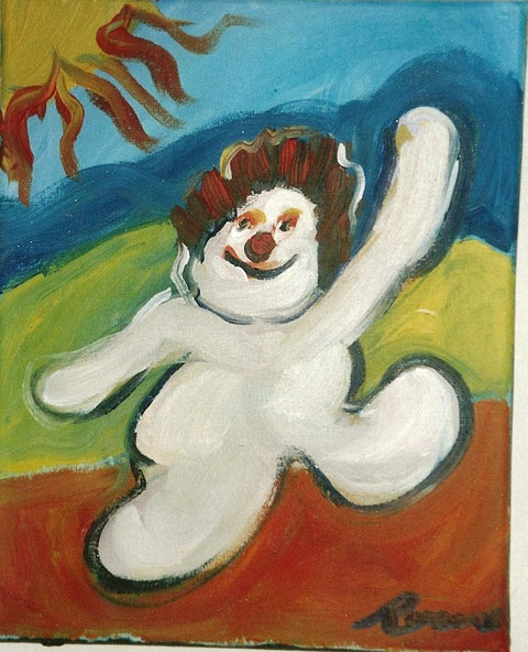 Bonhomme de neige au soleil