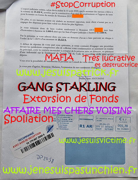 AFFAIRE MES CHERS VOISINS  LRAR du 30 Mars 2021 SCI Marc ANTONINI & ASSOCIES Faux Criminels en Bandes Organisées www.jenesuispasunchien.fr www.jesuispatrick.fr www.jesuisvictime.fr