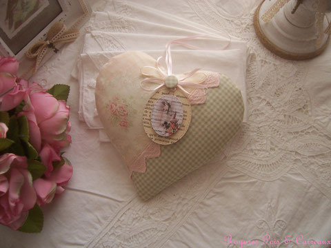 *** prélude collection printemps *** coeur de lavande déco " jeune femme shabby sur note de musique " - cl0223181-