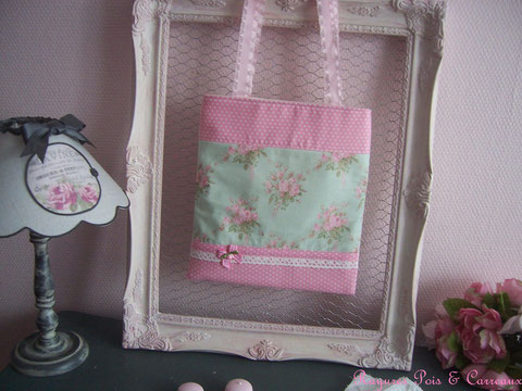 Sac/ Tote Bag " Shabby et Rose Bonbon "  Sac 0118161 -