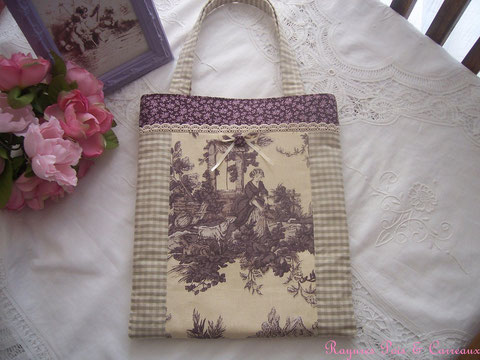 Sac/Tote Bag Toile de Jouy et Liberty -26euros (frais de port compris)- réf: Sac 0110141