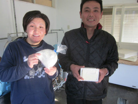 ↑2人の作るドン菓子、豆腐、味噌ははまなすでもとても好評です