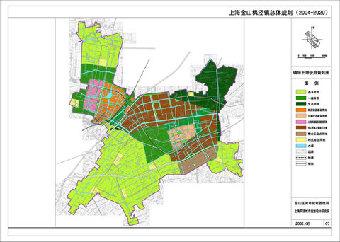 现代新村苑枫桥紫郡现代农民居住区小区位置-上海金山枫泾镇总体规划图2004-2020年