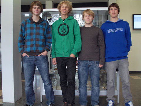 v. l.  Matthias Mosbach, Johannes Kempf, Timo Gerach, Martin Stoffel