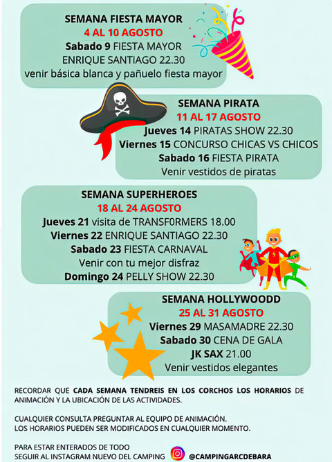 actividades verano 2025 camping tarragona