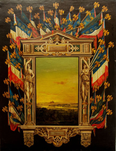 Ölgemälde mit Ansicht der Festung Metz. Auktion 28