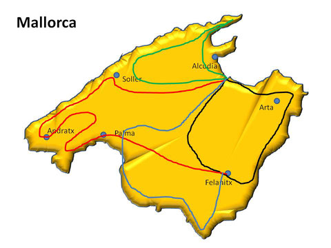 Mallorca Motorradtour gesamt-Tourenübersicht motorradtouren-motorradreisen.de