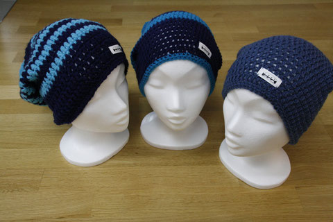 gehäkelte Beaniemützen / crochet Beanie caps