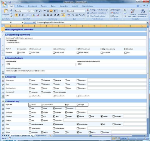 Beispiel-Export im MS-Excel Format