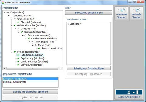Projektstruktur mit maximaler Strukturtiefe