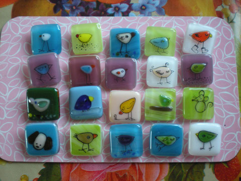 joanna hedley fused glass brooches