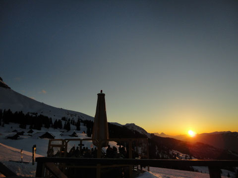 Sonnenuntergang beim Hilten