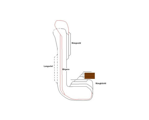 Streckenplan LGB (rot ist die neue Strecke)