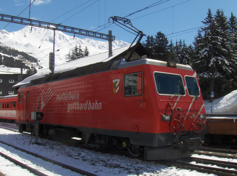 HGe 4/4 III der MGB in Andermatt