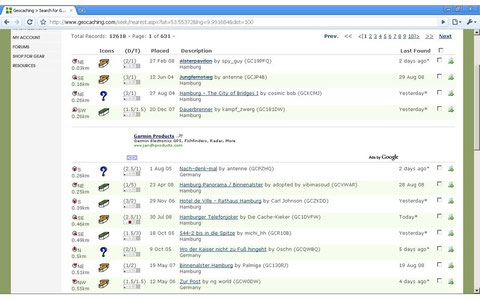 Suchergebnisse geocaching.com