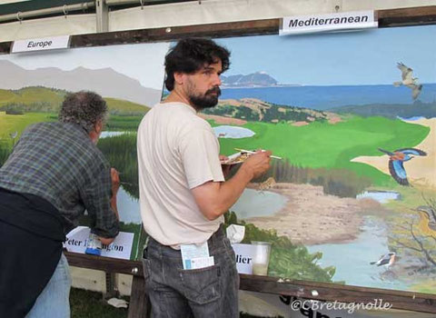 Birdfair:painting on the mural