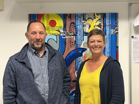 Unsere Elternbeiratsvorsitzenden 2021/22: Herr Schloßnagel (MS) und Frau Franz (GS)