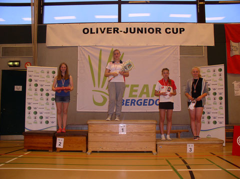 Siegerehrung 1. Laura Dammann 2. Nina Schütt 3. Nanna Christiansen