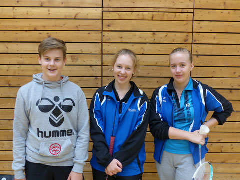 Die Teilnehmer des 1. Rendsburger BC´s: Jarne Vater, Luisa Leischner, Laura Dammann (v.l.n.r.)