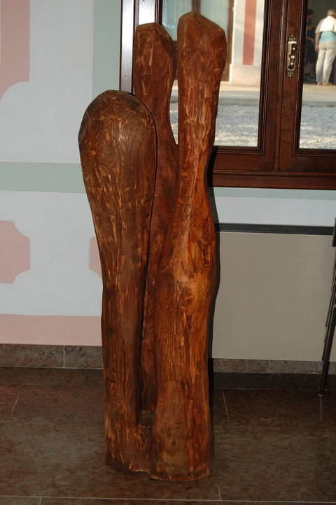 Karl Wilhelm Löff; "Familie" Skulptur aus Zedernholz